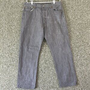 Levi’s 501xx Mens Jeans 38X32 Gray Button Fly Straight Leg Medium Wash Red Tag